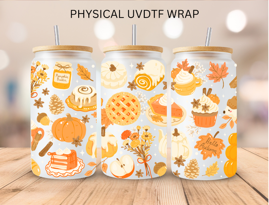Fall Food Aesthetic - 16 oz / 20 oz Libby UV DTF Wrap