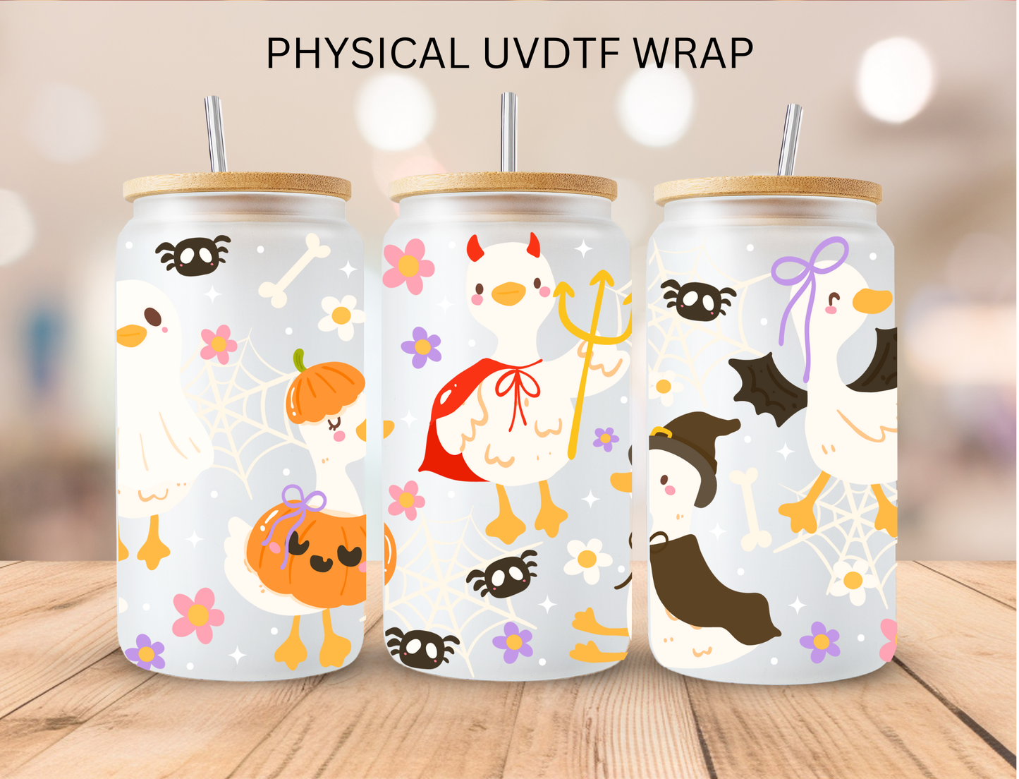 Halloween Duck Costumes - 16 oz / 20 oz Libby UV DTF Wrap