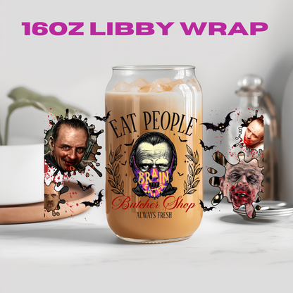 Halloween Horror Guys Collection - 16 oz / 20 oz Libby UV DTF Wrap