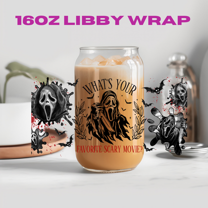 Halloween Horror Guys Collection - 16 oz / 20 oz Libby UV DTF Wrap