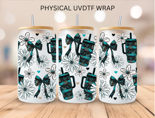 Valentine Tumbler and Daisies - 16 oz / 20 oz Libby UV DTF