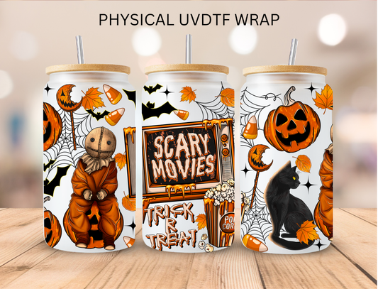 Halloween Sam Scary Movies - 16 oz / 20 oz Libby UV DTF Wrap