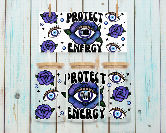 Evil Eye Blue Protect Energy Latino - 16 oz / 20 oz Libby UV DTF Wrap C&O EXCLUSIVE (Copy)