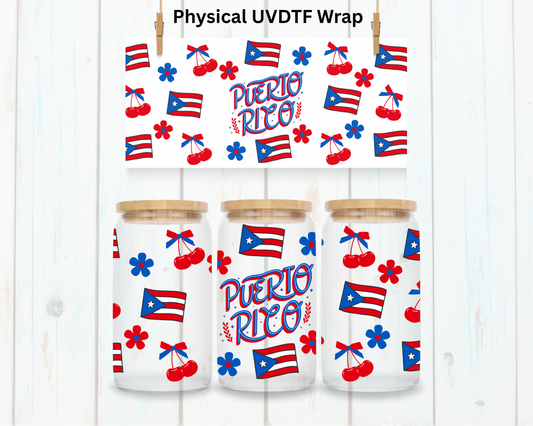 Puerto Rico Flag - 16 oz / 20 oz Libby UV DTF