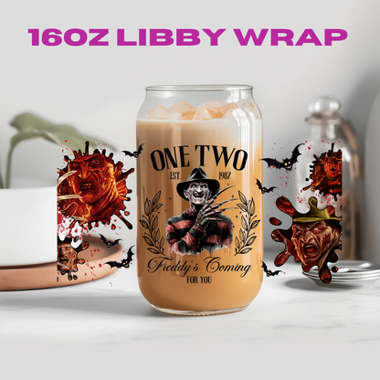 Halloween Horror Guys Collection - 16 oz / 20 oz Libby UV DTF Wrap