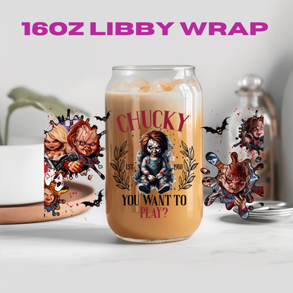 Halloween Horror Guys Collection - 16 oz / 20 oz Libby UV DTF Wrap