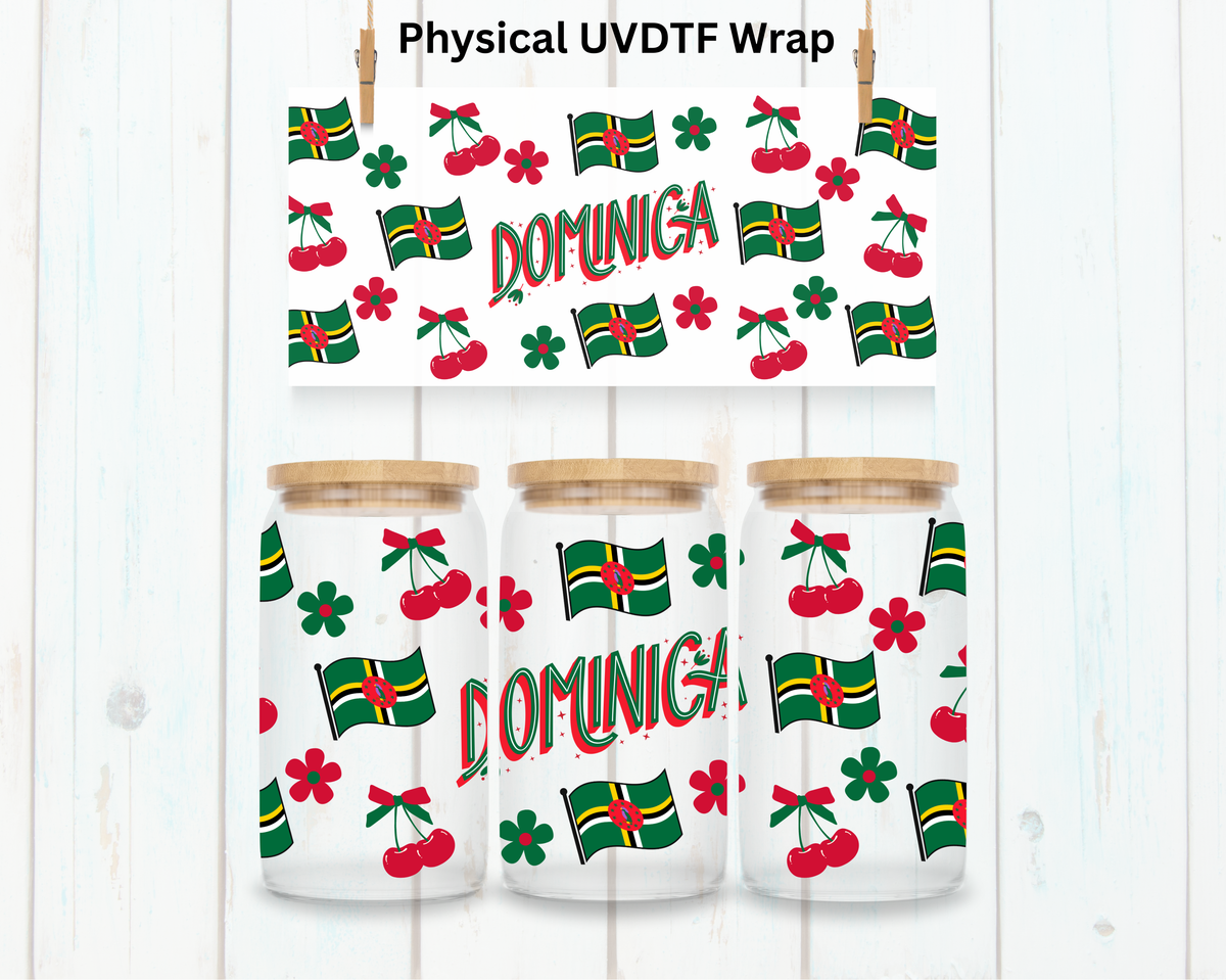 Dominica Flag - 16 oz / 20 oz Libby UV DTF