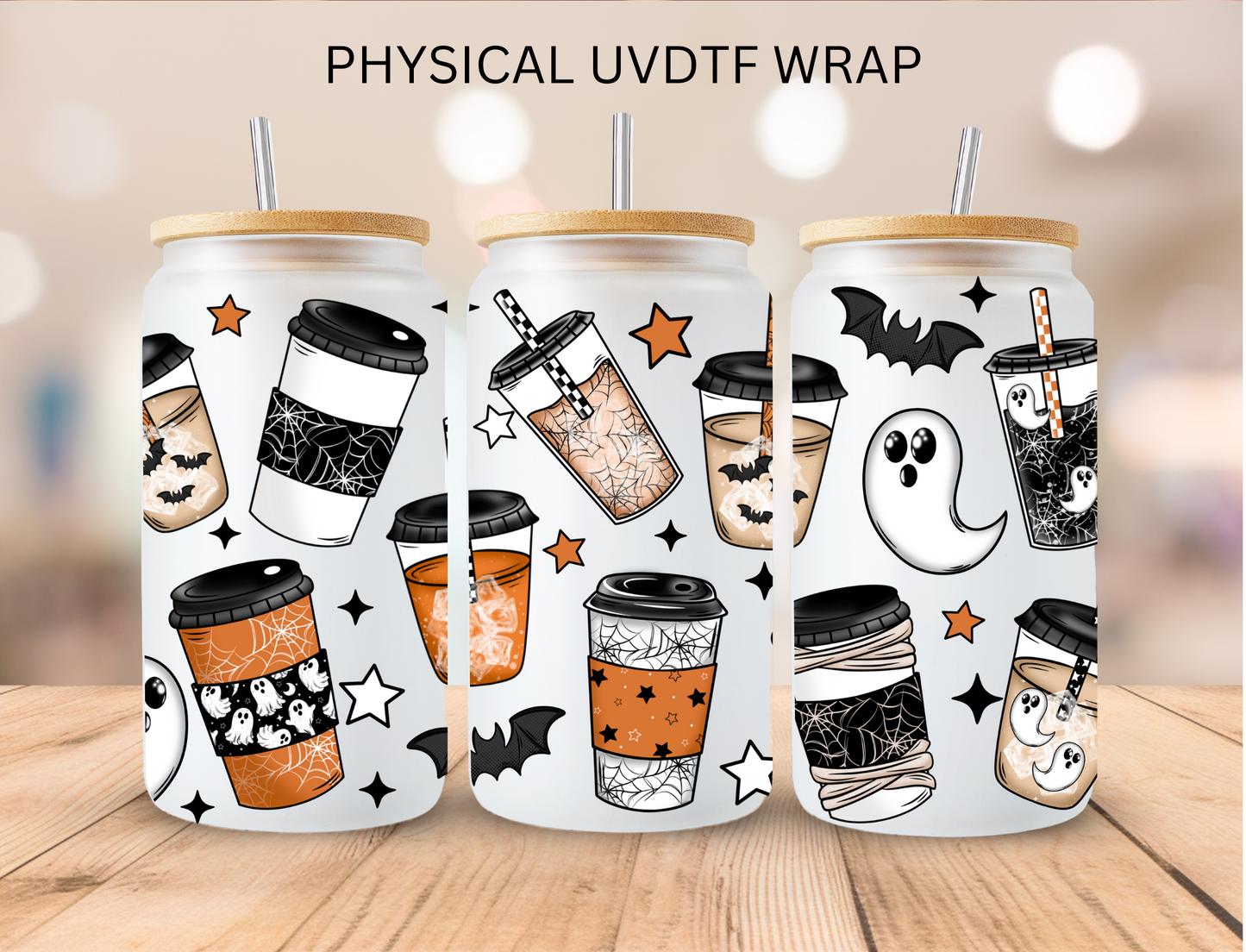 Halloween Coffee - 16 oz / 20 oz Libby UV DTF Wrap