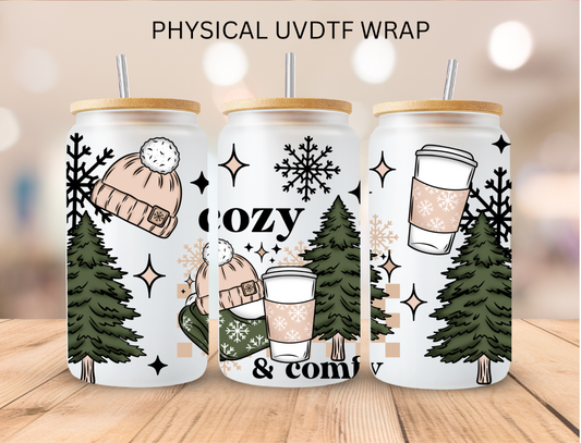 Christmas Cozy And Comfy - 16 oz / 20 oz Libby UV DTF Wrap