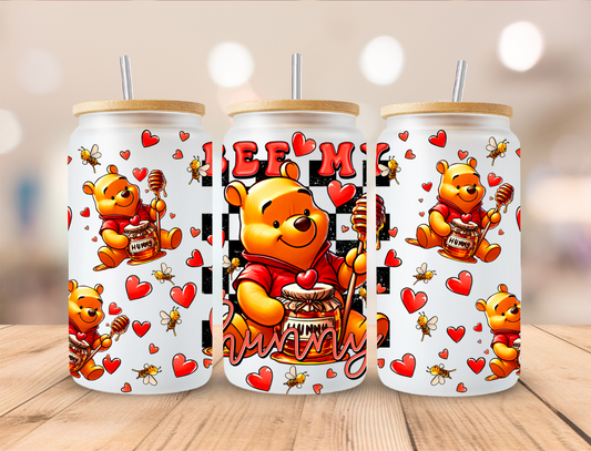Valentine Yellow Bear Be My Hunny - Libby UV DTF Wrap EXCLUSIVE DESIGNED