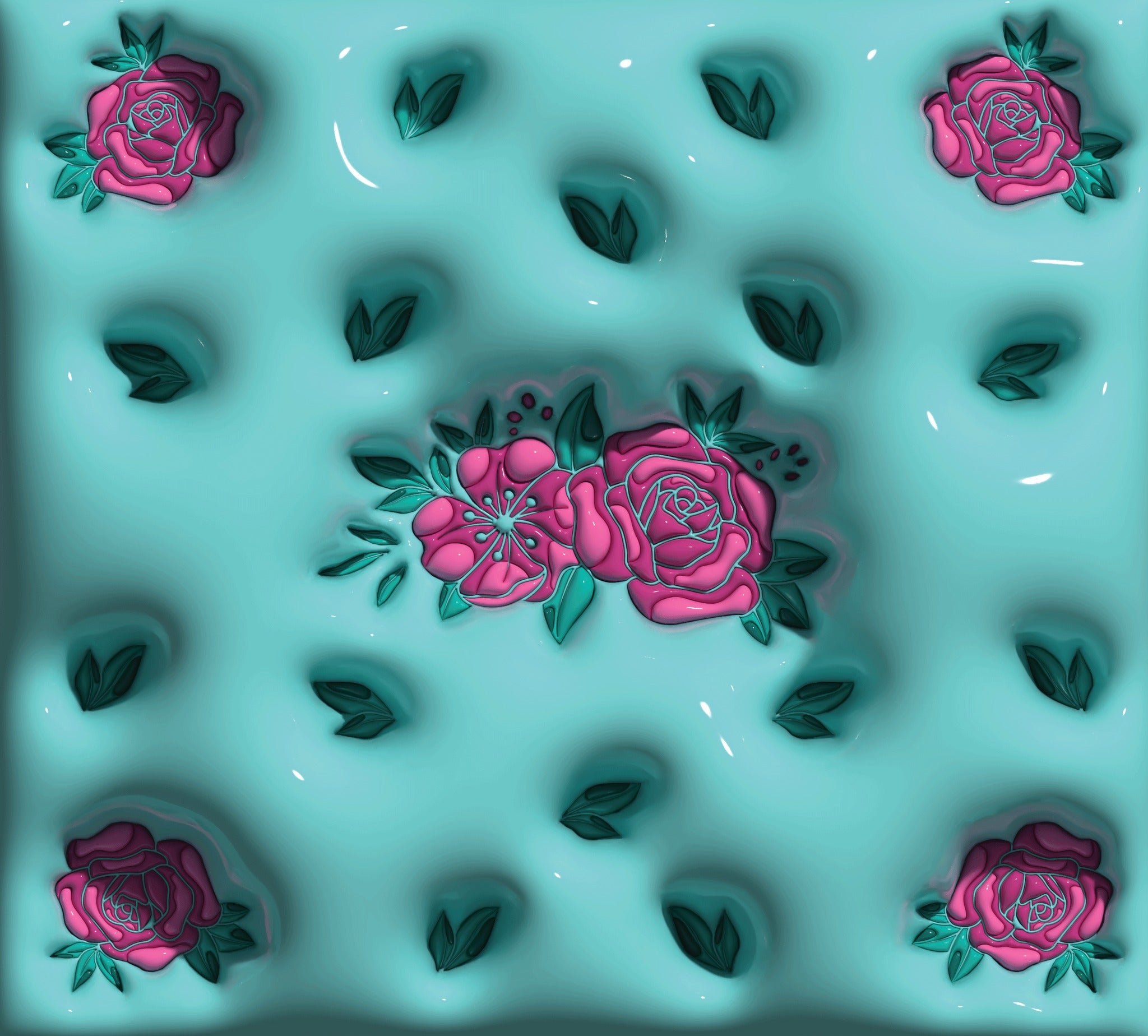 Inflated Roses - 3D Inflated 20 Oz Sublimation Transfer – Southern Gem ...