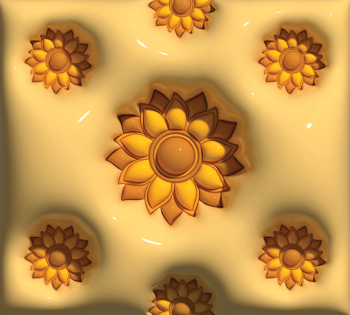 Inflated Sunflower - 3D Inflated 20 Oz Sublimation Transfer