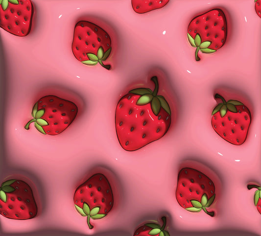 Inflated Strawberries - 3D Inflated 20 Oz Sublimation Transfer