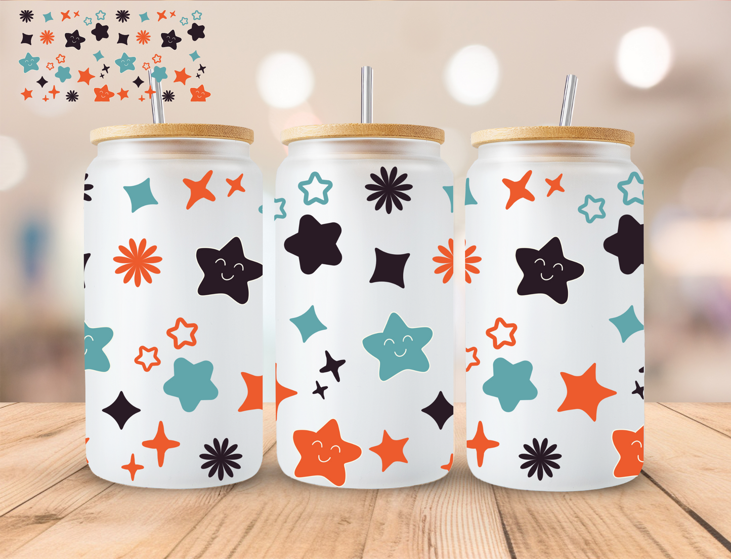 Stars - 16 oz / 20 oz Libby UV DTF Wrap