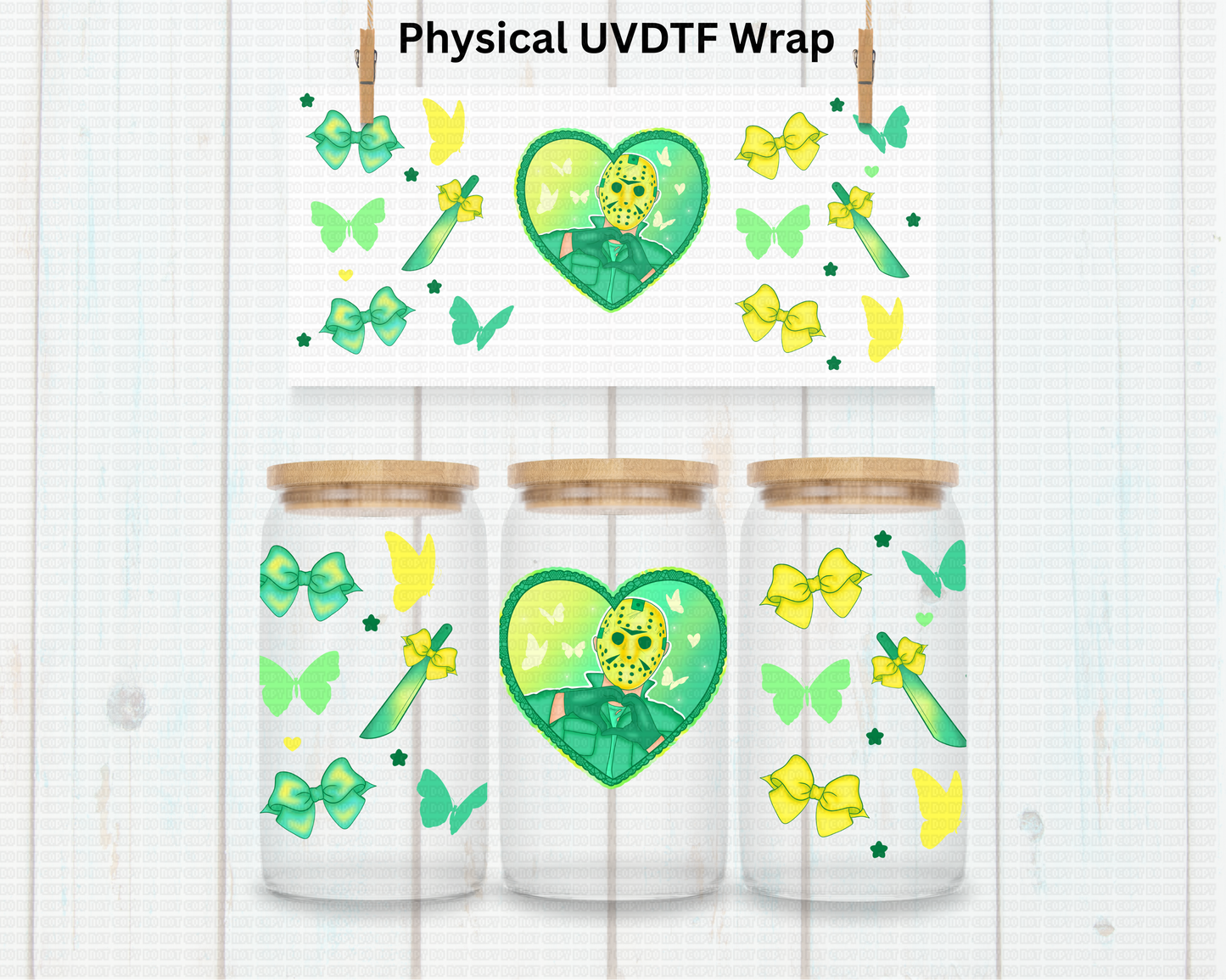 Halloween Horror Jason Neon - 16 oz / 20 oz Libby UV DTF