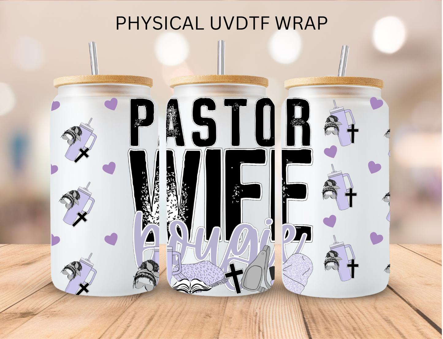 Bougee Wife Mom Collection - 16 oz / 20 oz Libby UV DTF