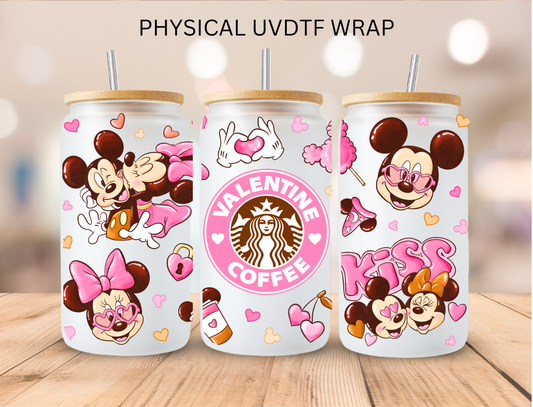 Valentine Coffee Mouse Love - 16 oz / 20 oz Libby UV DTF