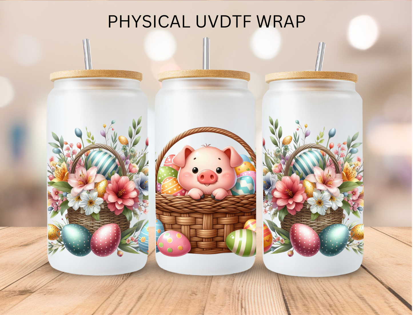 Easter Basket Animals Bundle - 16 oz / 20 oz Libby UV DTF Wrap