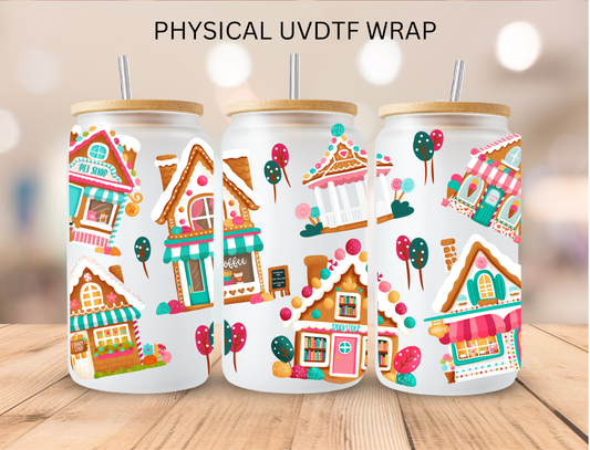 Christmas Houses - 16 oz / 20 oz Libby UV DTF Wrap