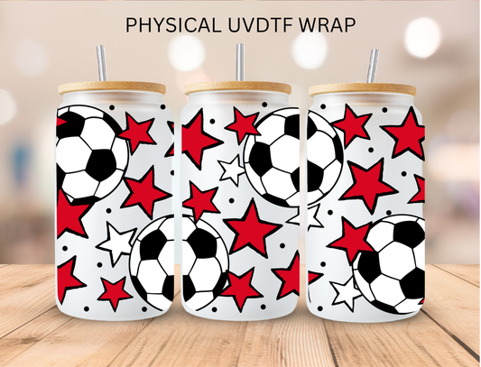 Soccer With Stars - 16 oz / 20 oz Libby UV DTF Wrap