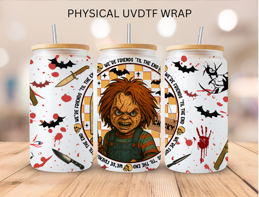 Halloween Worded Doll - 16 oz / 20 oz Libby UV DTF Wrap