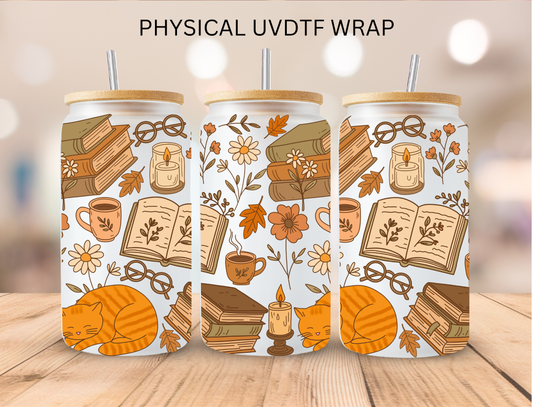 Fall Bookish - 16 oz / 20 oz Libby UV DTF Wrap