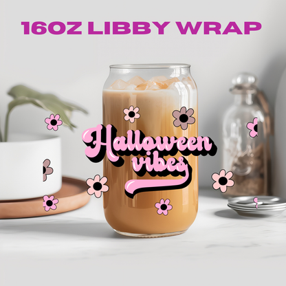 Pink Halloween BOO Collection - 16 oz / 20 oz Libby UV DTF Wrap
