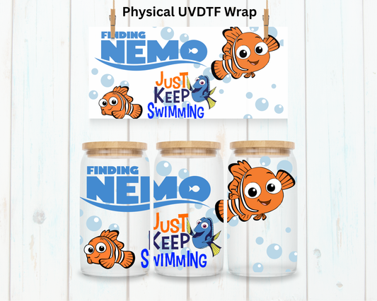 Just Keep Swimming - 16 oz / 20 oz Libby UV DTF