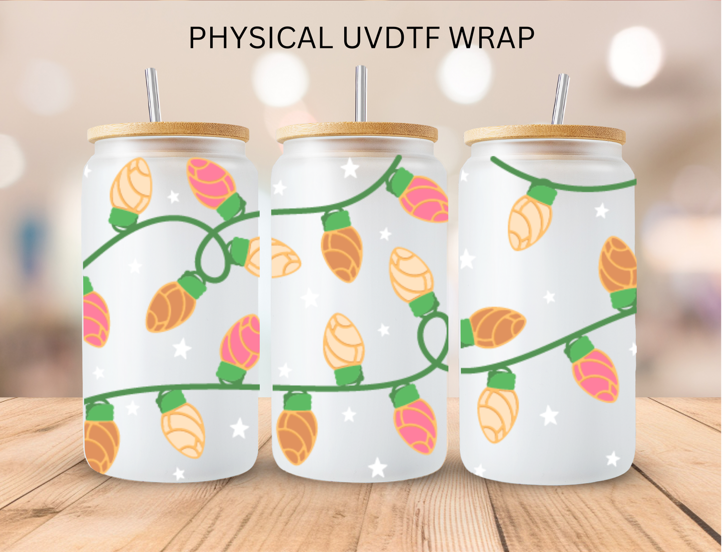 Concha Christmas Lights - 16 oz / 20 oz Libby UV DTF