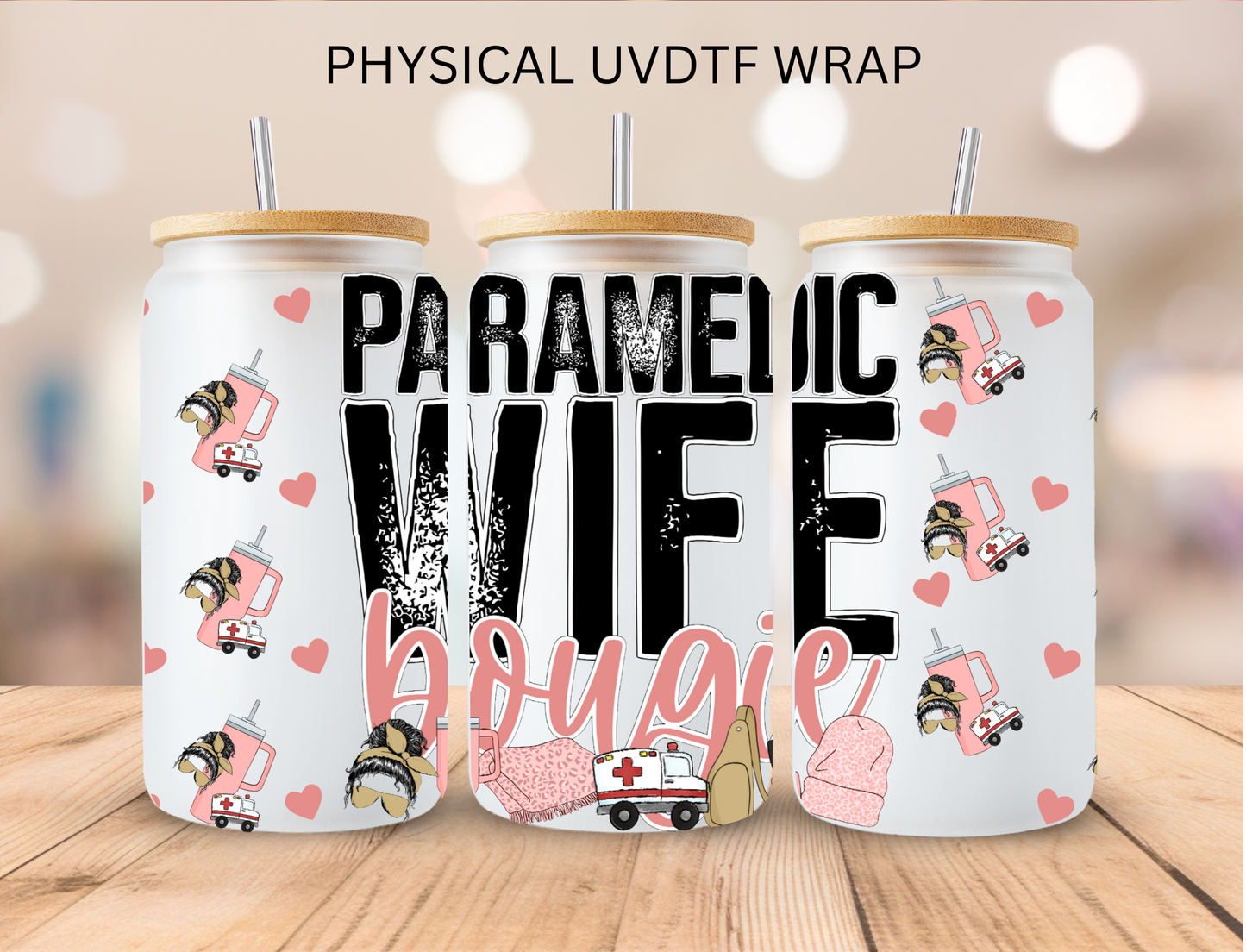 Bougee Wife Mom Collection - 16 oz / 20 oz Libby UV DTF