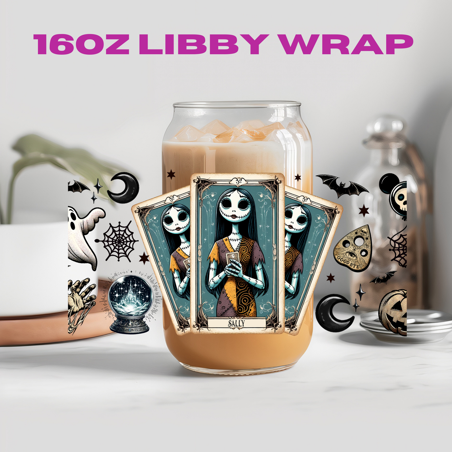 Horror Halloween Tarot Card Collection - 16 oz / 20 oz Libby UV DTF Wrap