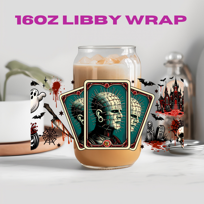 Horror Halloween Tarot Card Collection - 16 oz / 20 oz Libby UV DTF Wrap