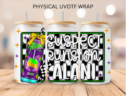Suspect Runs On Alani (2) - 16 oz / 20 oz Libby UV DTF Wrap