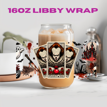 Horror Halloween Tarot Card Collection - 16 oz / 20 oz Libby UV DTF Wrap