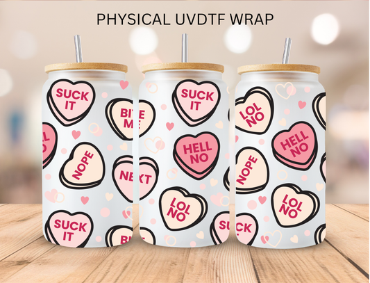 Valentines Conversation Hearts - 16 oz / 20 oz Libby UV DTF