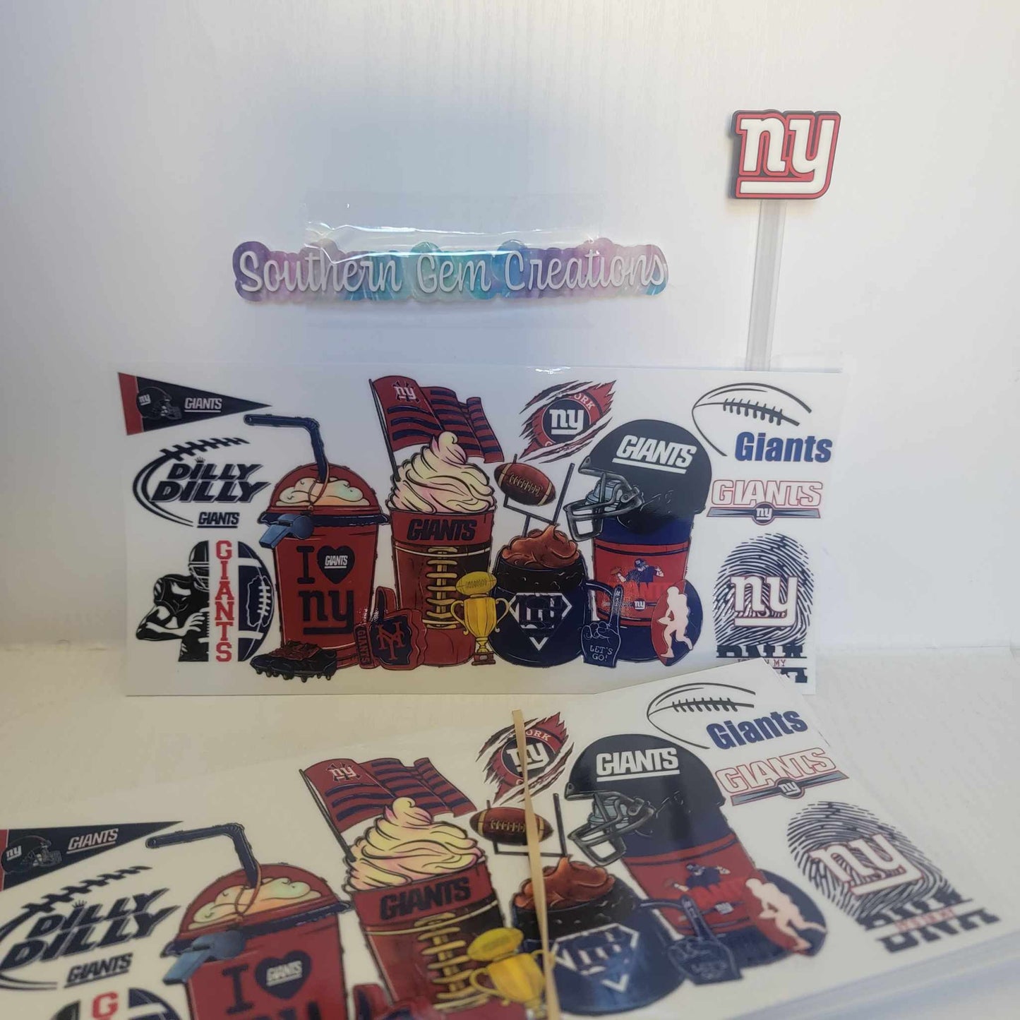 New York Giants Football Team - 16 oz Libby UV DTF RTS