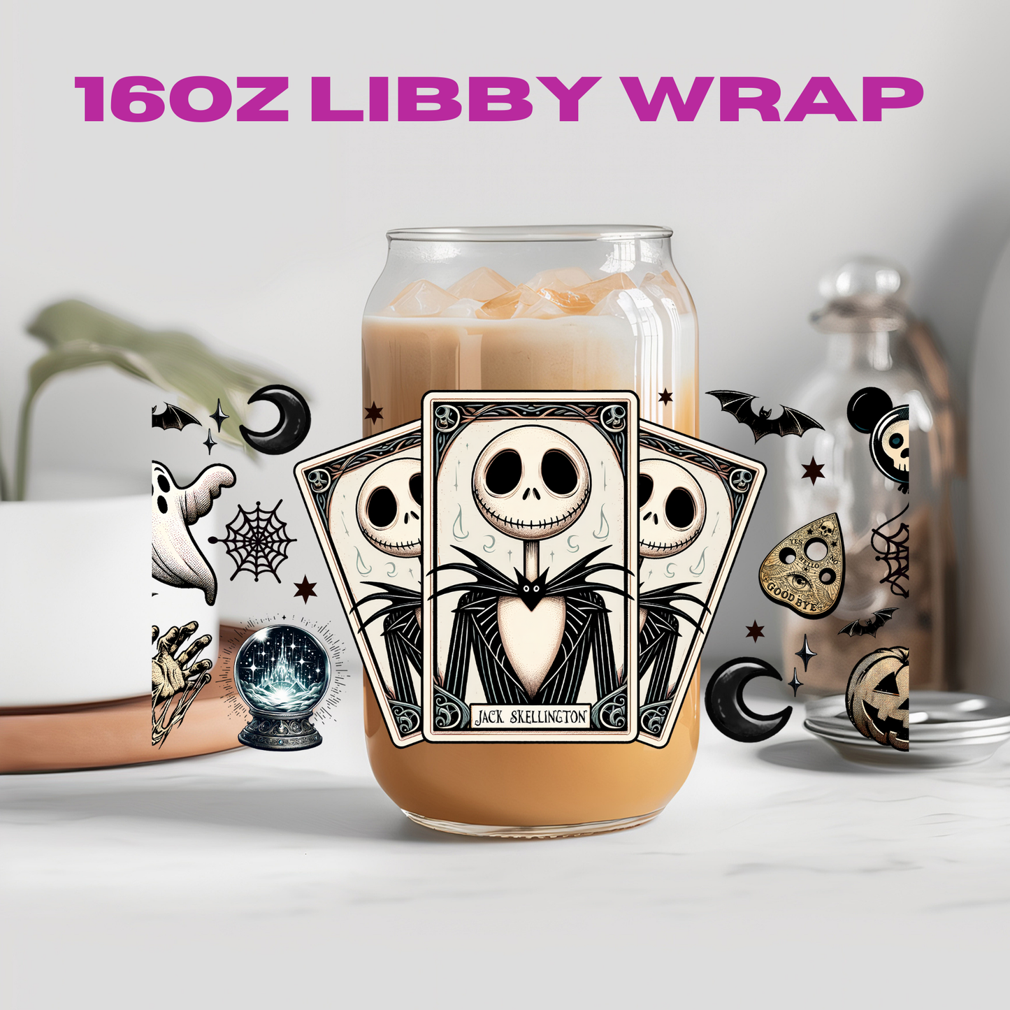 Horror Halloween Tarot Card Collection - 16 oz / 20 oz Libby UV DTF Wrap