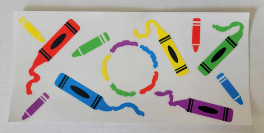 School Crayons - 16 oz Libby UV DTF Wrap RTS