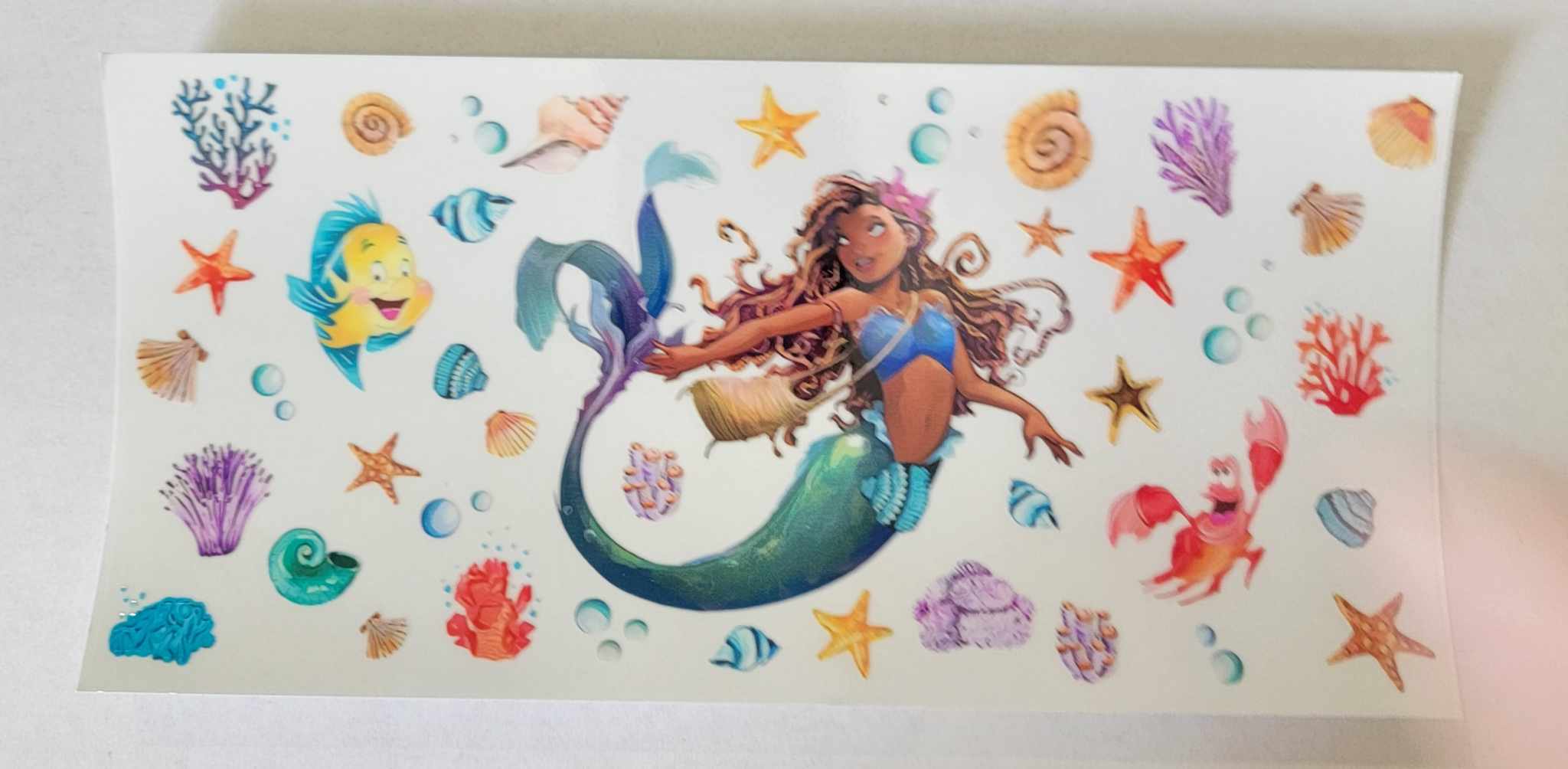 Brown Mermaid and friends - 16 oz Libby UV DTF Wrap RTS – Southern Gem ...