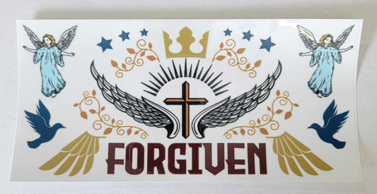 Christian Faith Forgiven - 16 oz Libby UV DTF Wrap RTS