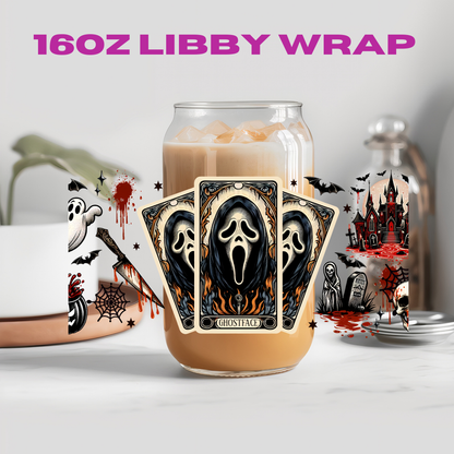 Horror Halloween Tarot Card Collection - 16 oz / 20 oz Libby UV DTF Wrap