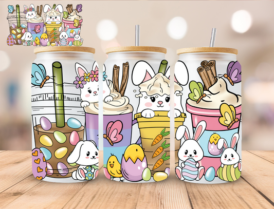 Easter Coffee's - 16 oz / 20 oz Libby UV DTF Wrap