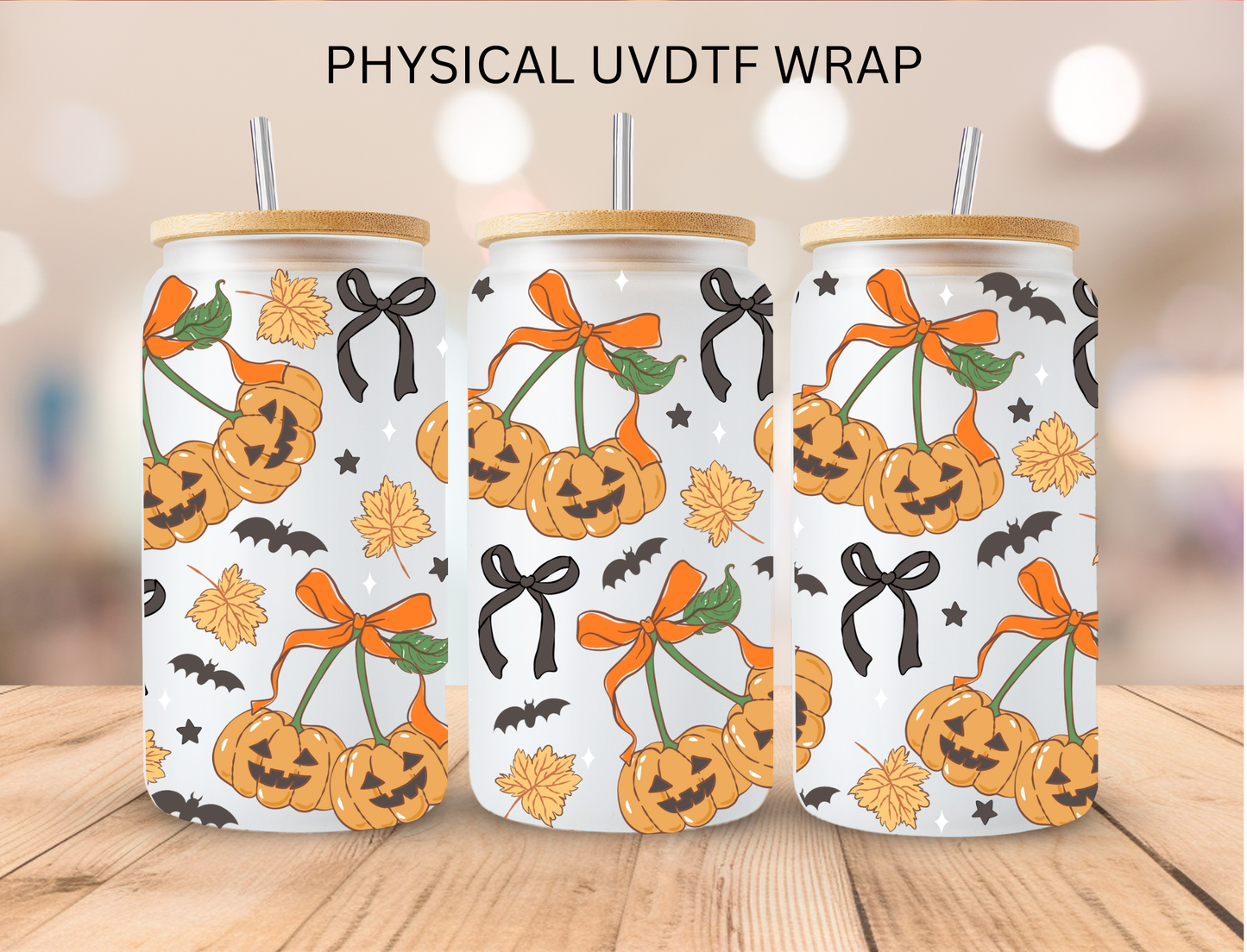 Halloween Pumpkin Cherries - 16 oz / 20 oz Libby UV DTF Wrap