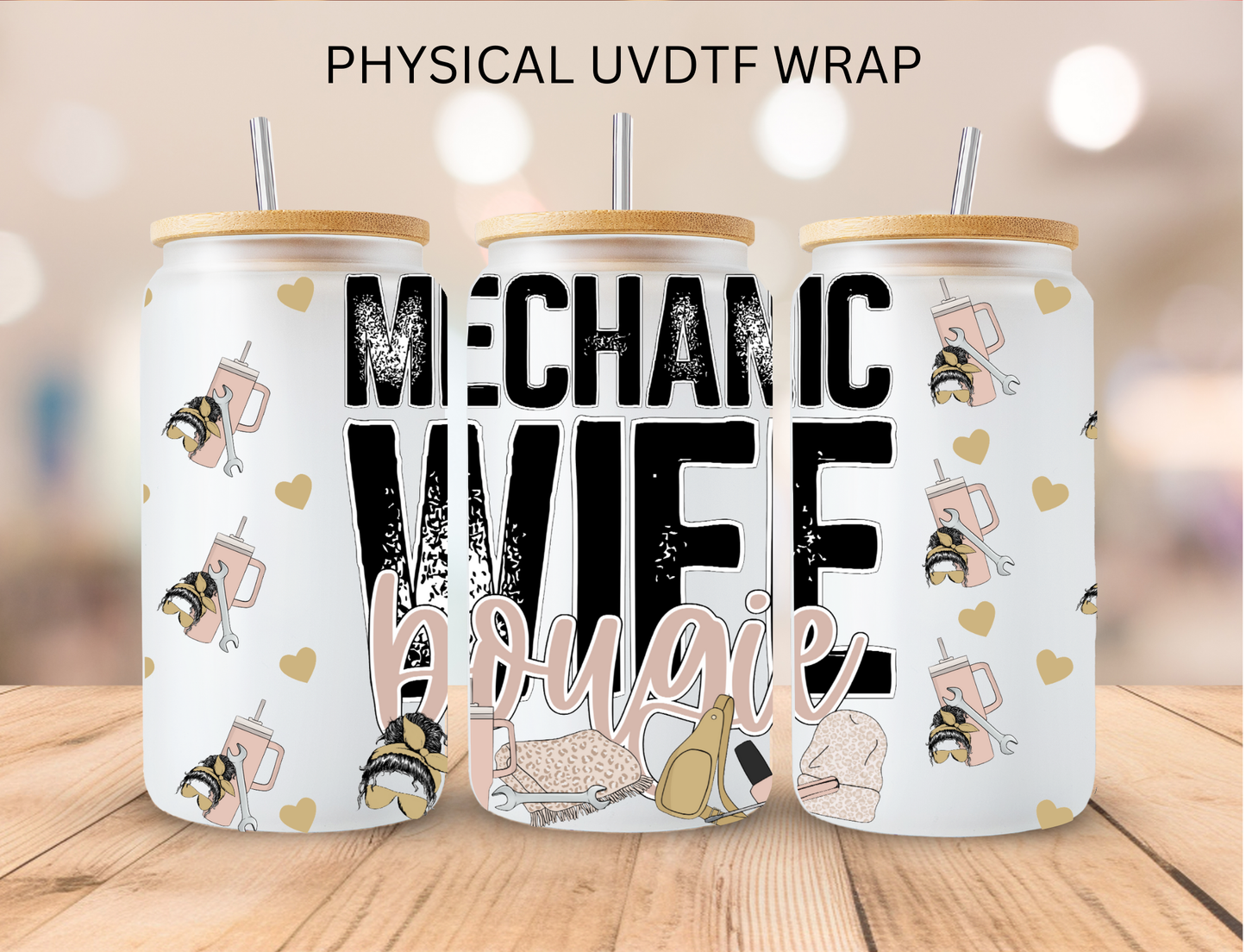 Bougee Wife Mom Collection - 16 oz / 20 oz Libby UV DTF