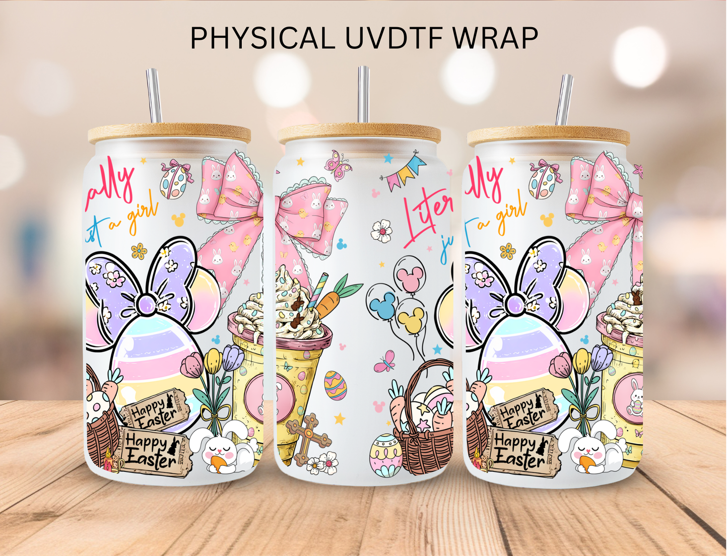 Easter Literally Just A Girl - 16 oz / 20 oz Libby UV DTF