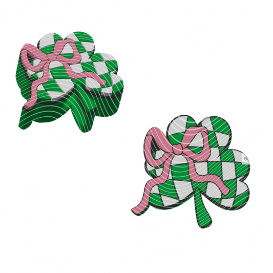 Checkered Clover Bow - 3D Printed Straw Topper