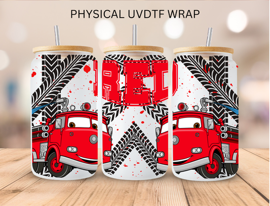 Red firetruck - 16 oz / 20 oz Libby UV DTF