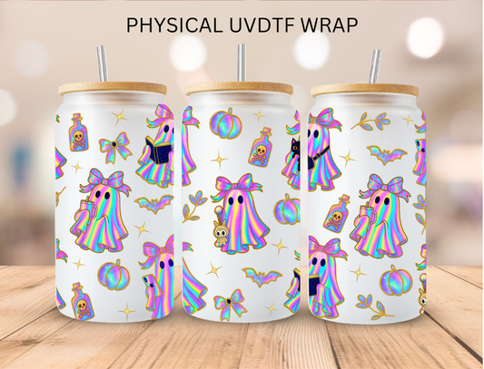 Halloween Holo Ghosts - 16 oz / 20 oz Libby UV DTF Wrap