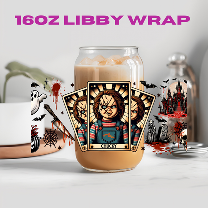 Horror Halloween Tarot Card Collection - 16 oz / 20 oz Libby UV DTF Wrap