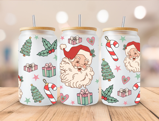 Christmas Santa - 16oz Libby UV DTF Wrap